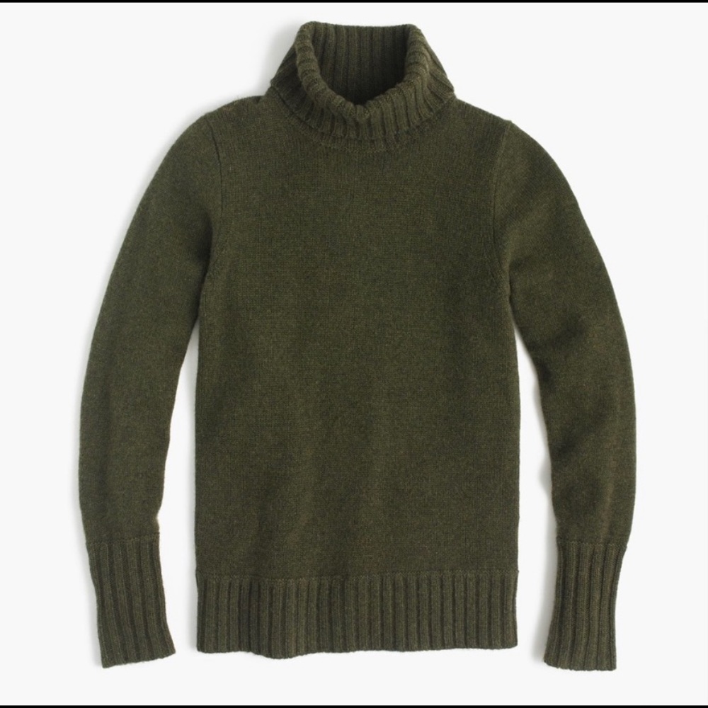J. Crew Italian Cashmere Olive Turtleneck